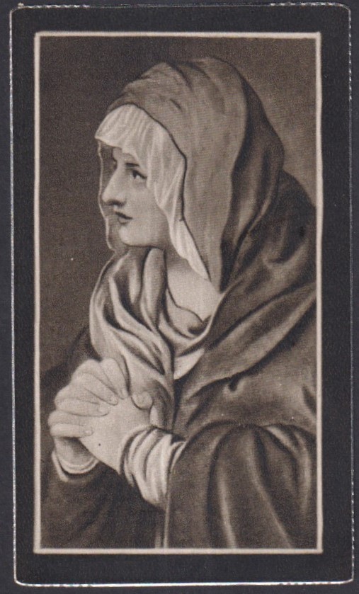 Holy card antique of Virgin Dolorosa santino image pieuses estampa