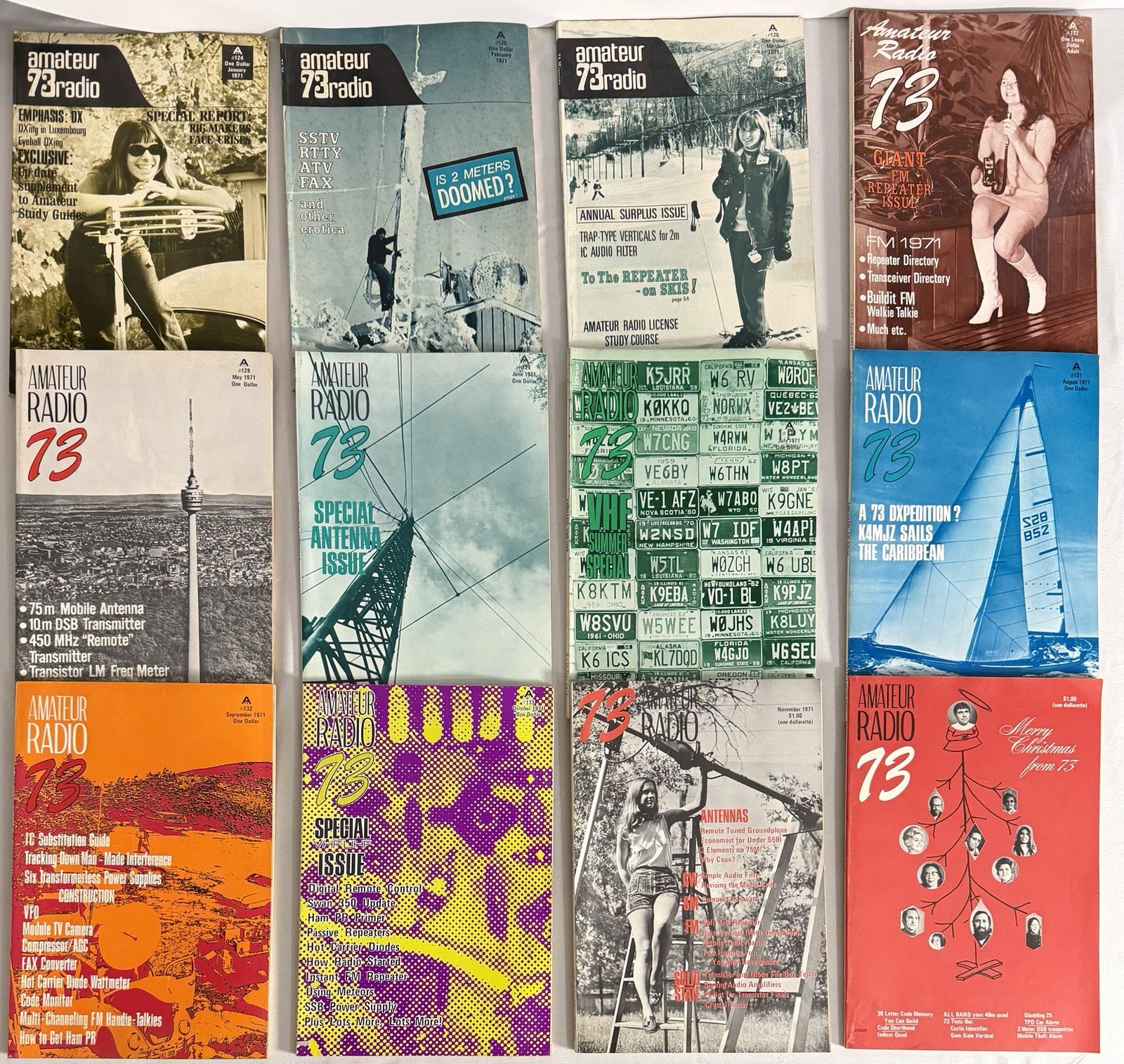 Amateur Radio 73 Magazine 1971 HAM Radio Lot Of 12. Complete Year 12 Issues