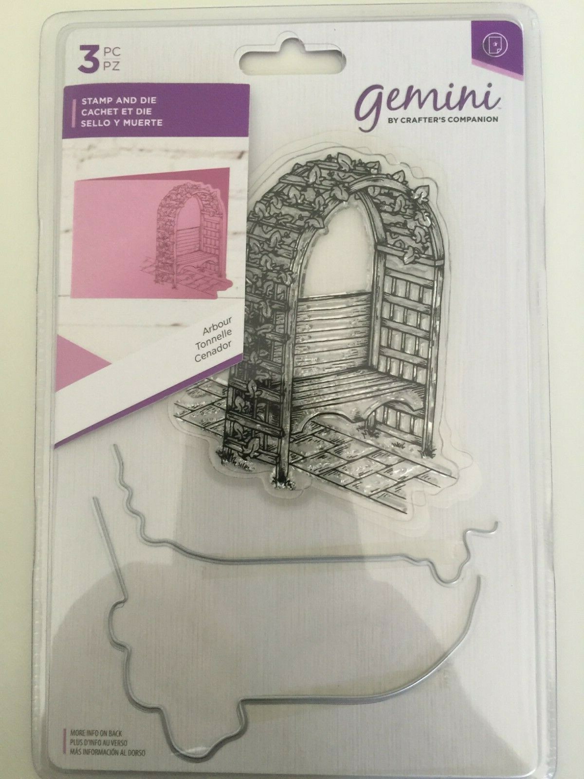 Crafters Companion  Gemini Stamp and Die set Arbour   New