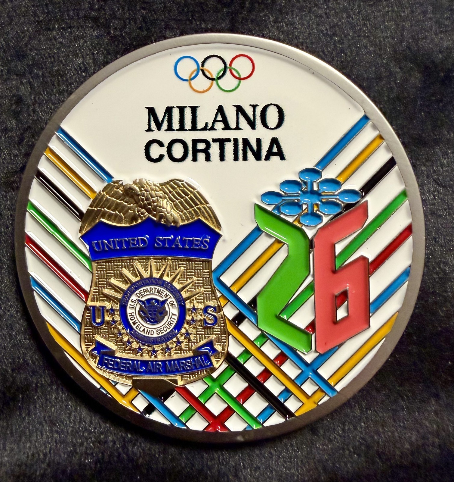 Federal Air Marshal Milano Cortina 2026 Winter Olympics Challenge Coin FAMS FAM