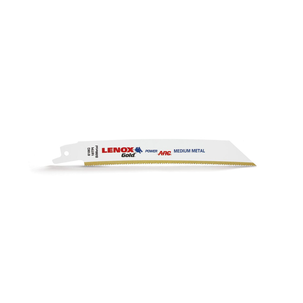 Lenox Gold Power Arc Reciprocating Blade Med Metal Sheet Metal Cut 6" 18Tpi 5pk