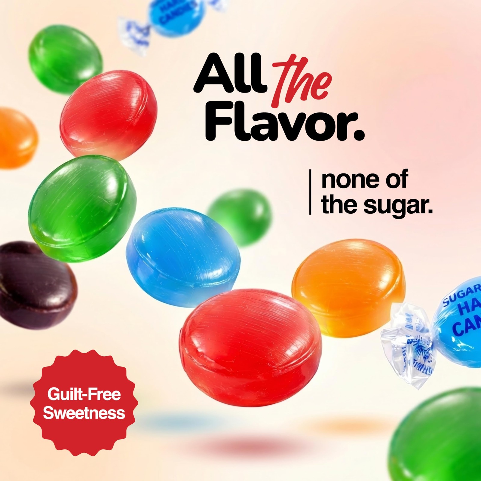Sugar Free Assorted Fruit Hard Candy, 1 lb. Bag – Individually Wrapped...