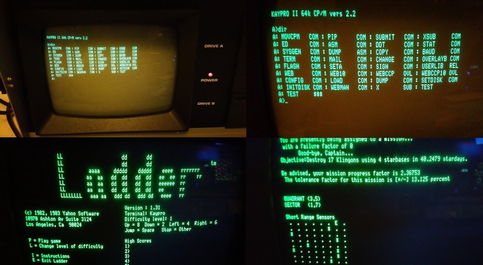 Kaypro II (2) System/bootdisk 5 DISKS (basic) games, The Word+, ProfitPlan CP/M