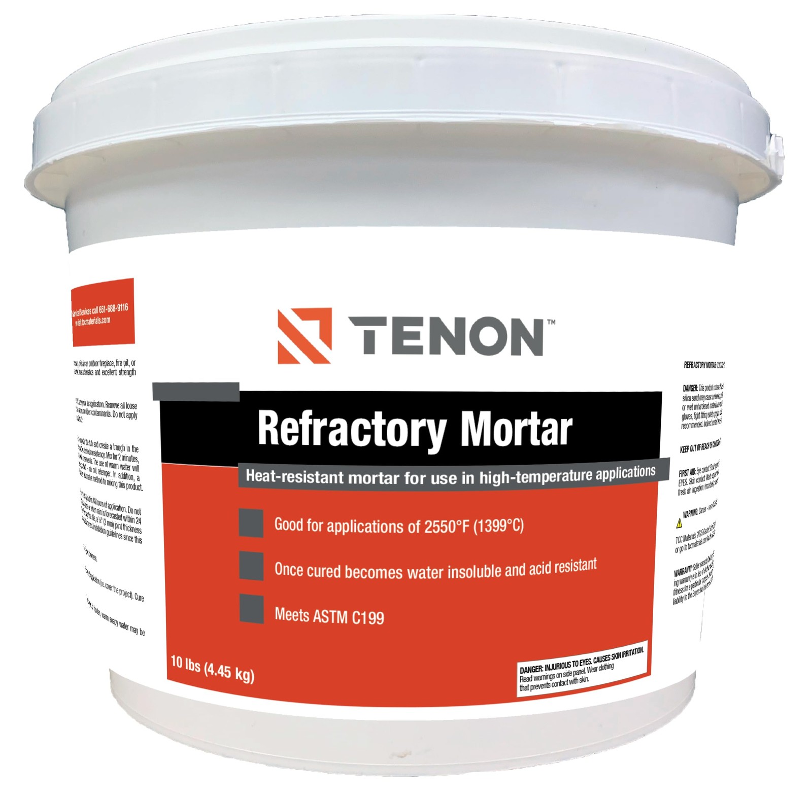 Refractory Mortar - High Temperature Mix for Fireplaces, Fire Pits, Chimneys,...