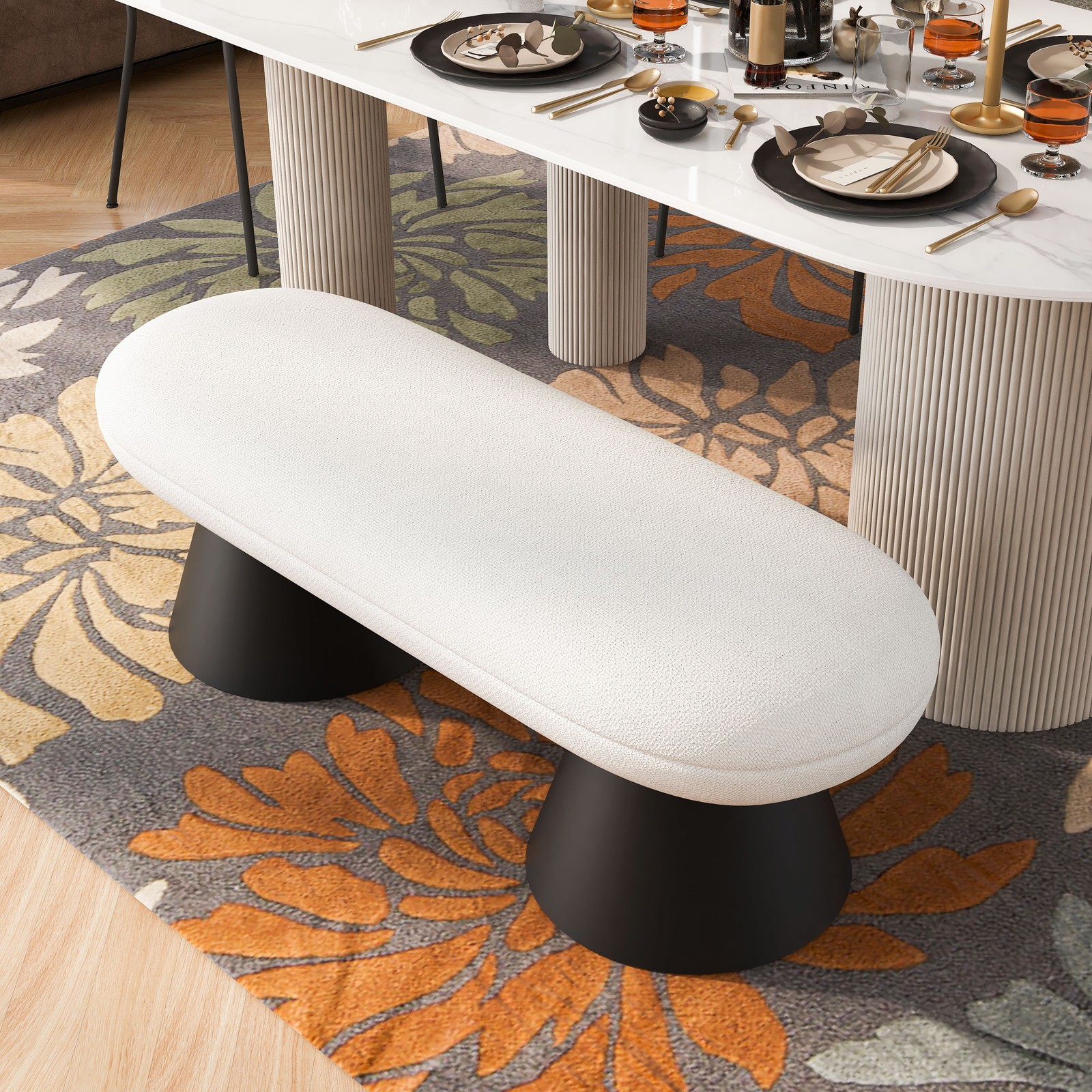 Dining Bench for Dining Room, Upholstered Bedroom End of Bed Entryway Bench