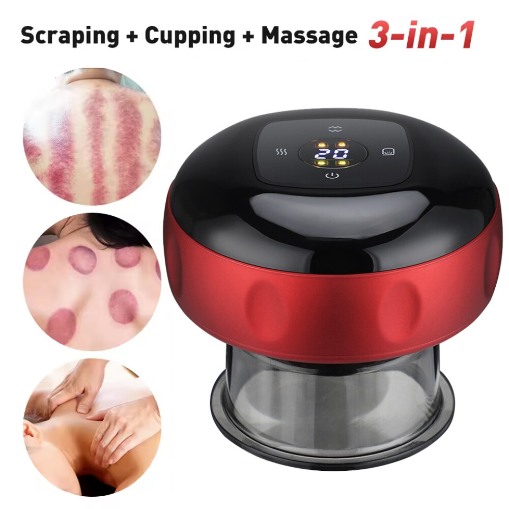 Smart Electric Cupping Therapy Machine Rechargeable 12Level Heating Massager Cup
