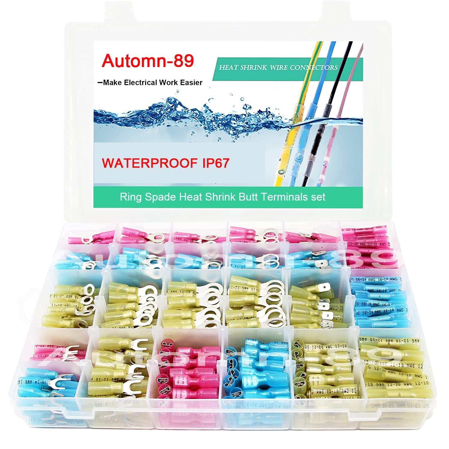 250x Heat Shrink Wire Connectors Automotive Spade Ring Fork Electrical Terminals