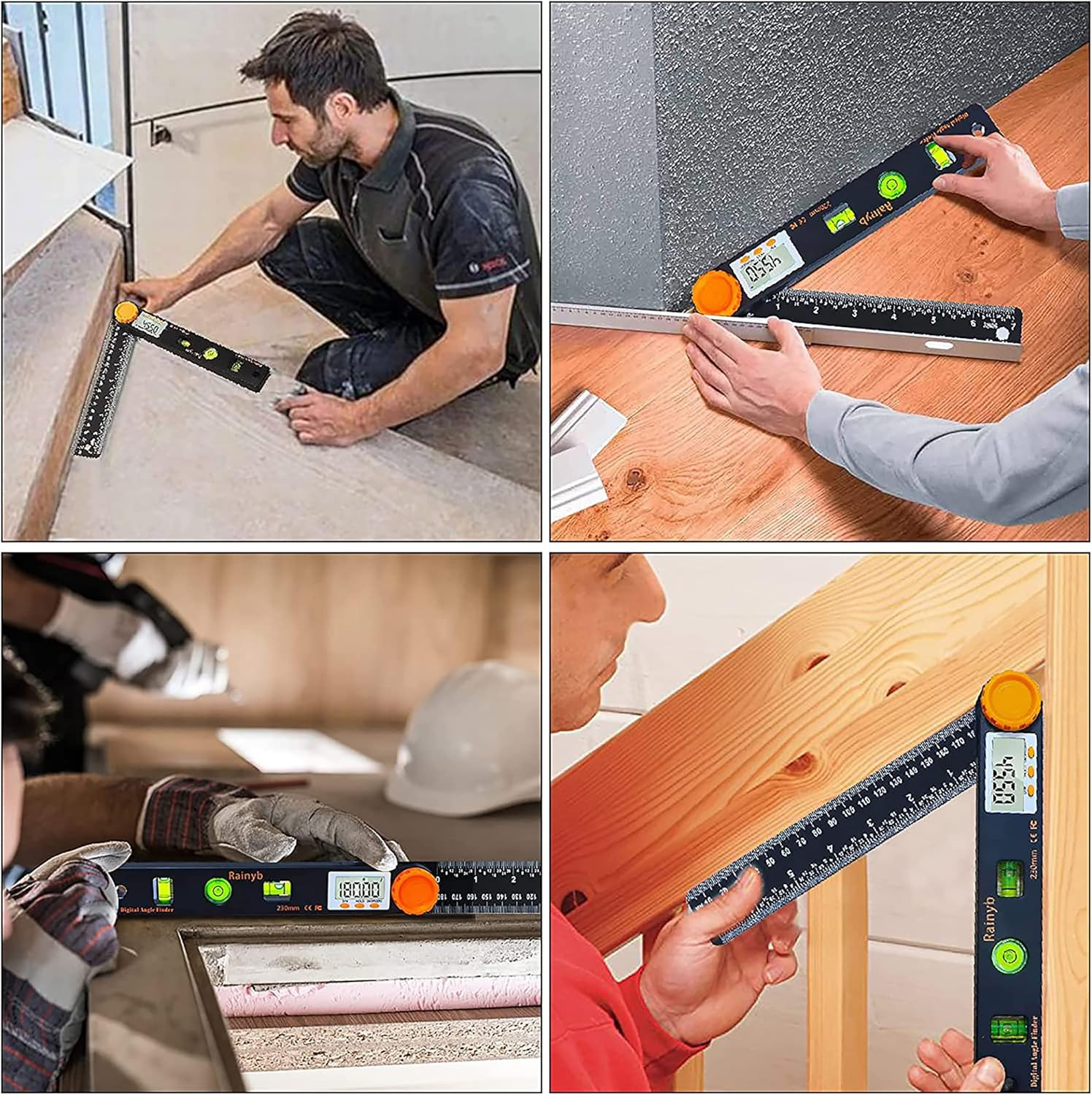 Digital Angle Finder Tool 7Inch 0-360 Degree LED Digital Protractor with Horizon