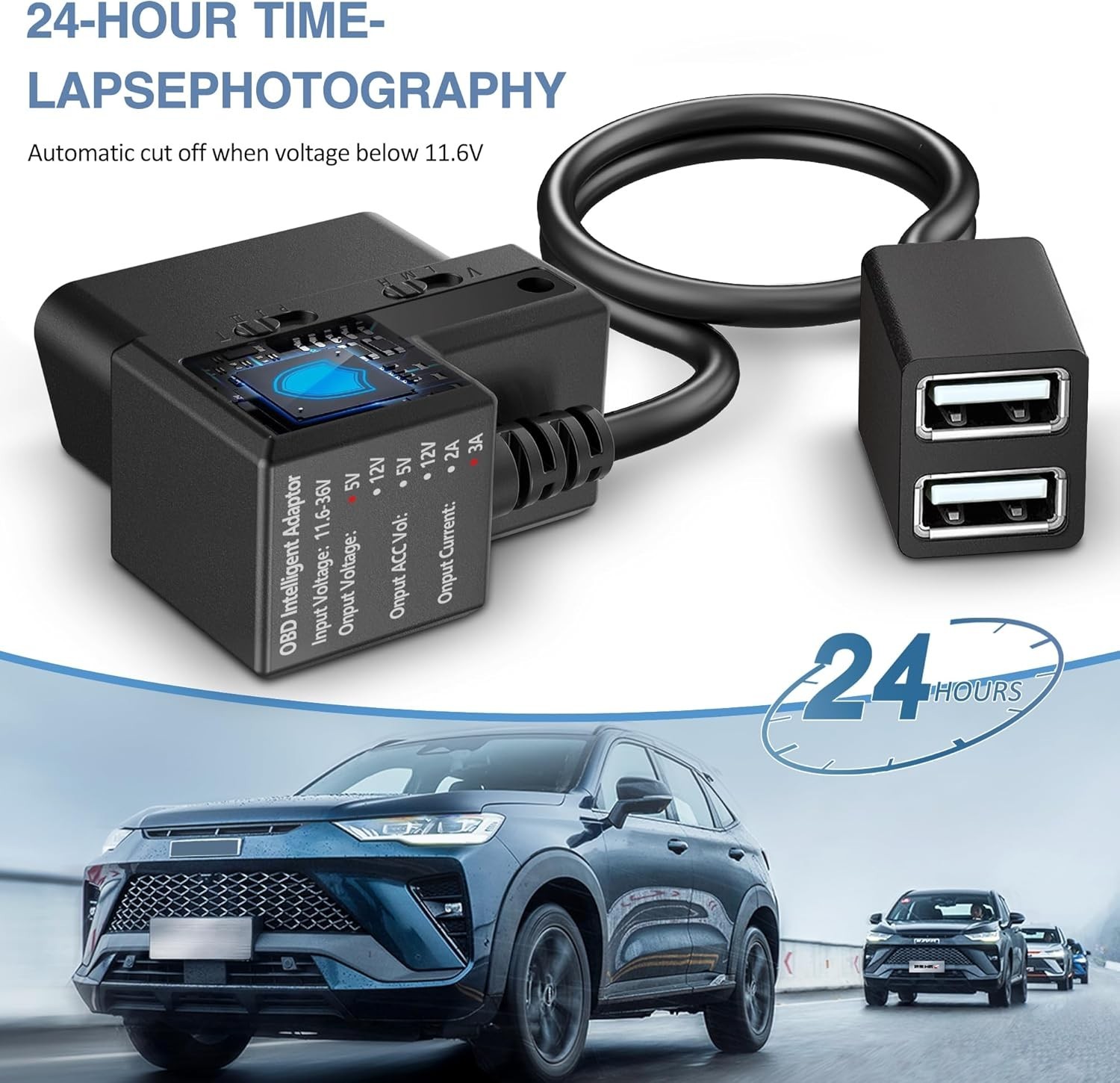 OBD Constant Power Cable for Dash Camera,Compatible with Garmin Das... Fast Ship