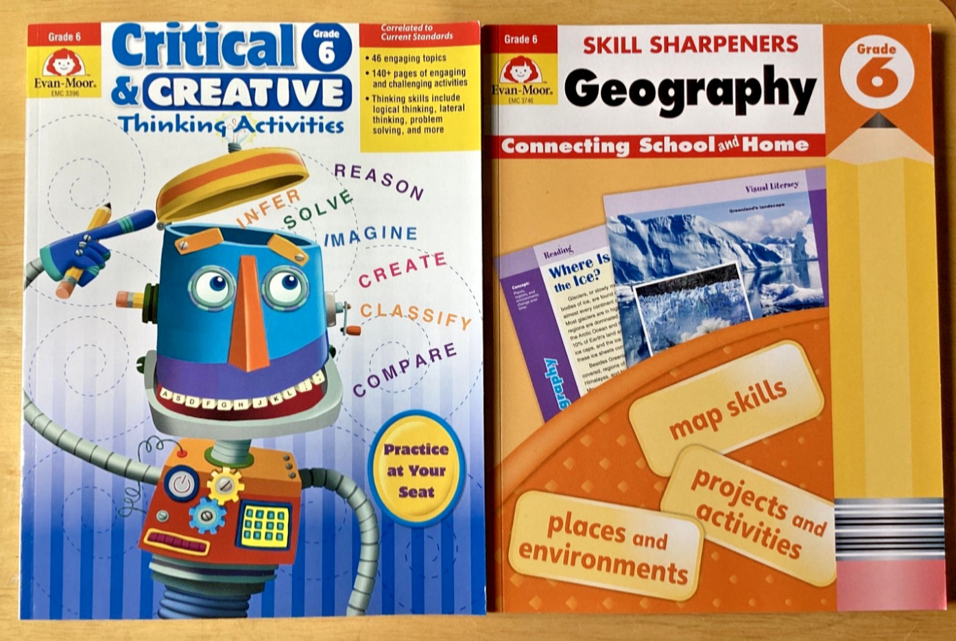 EVAN-MOOR 6 SKILL SHARPENERS GEOGRAPHY & CRITICAL/CREATIVE THINKING ACTIVITIES