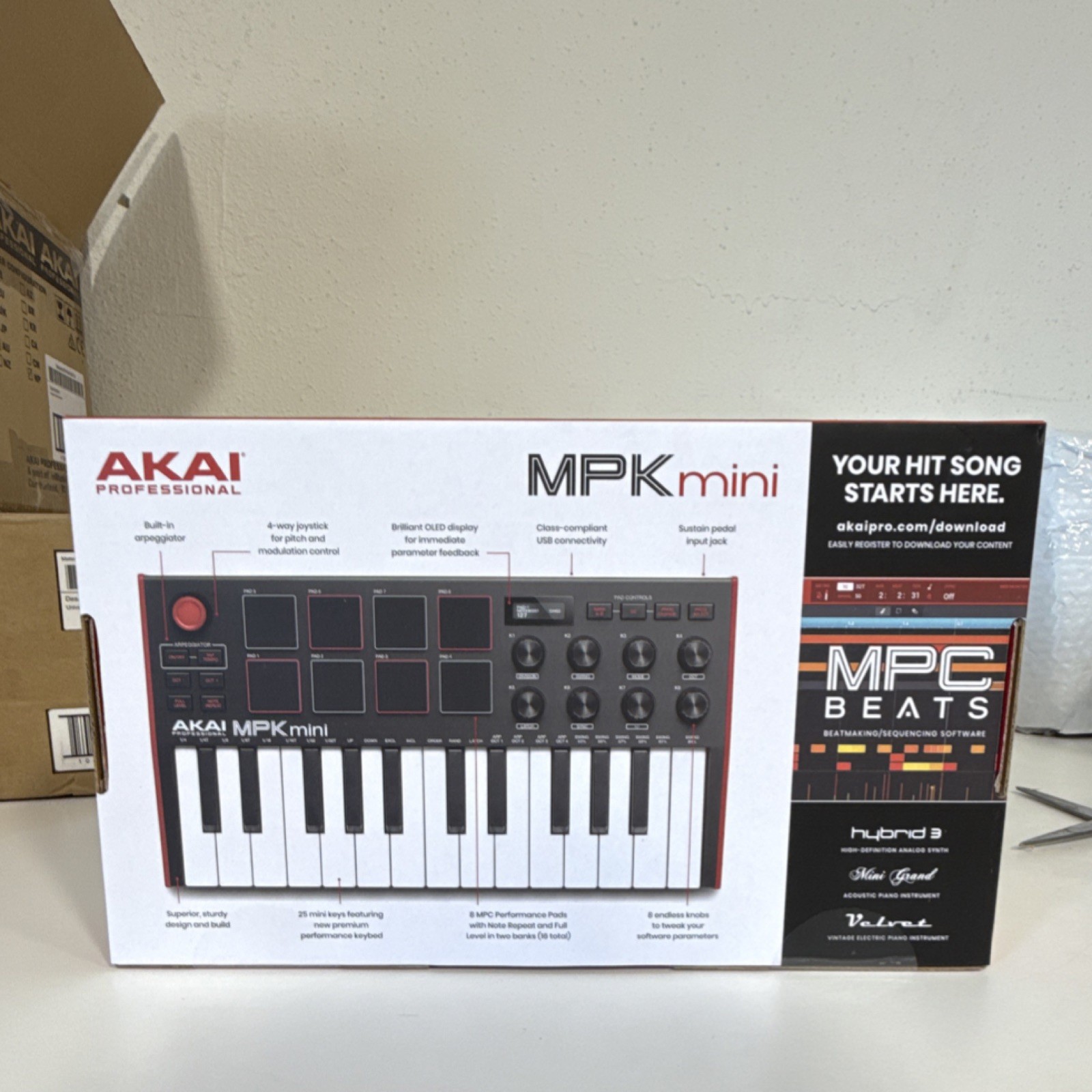 Akai Professional MPK mini MIDI Keyboard Controller 25 Synth Keys USB Pads Arp