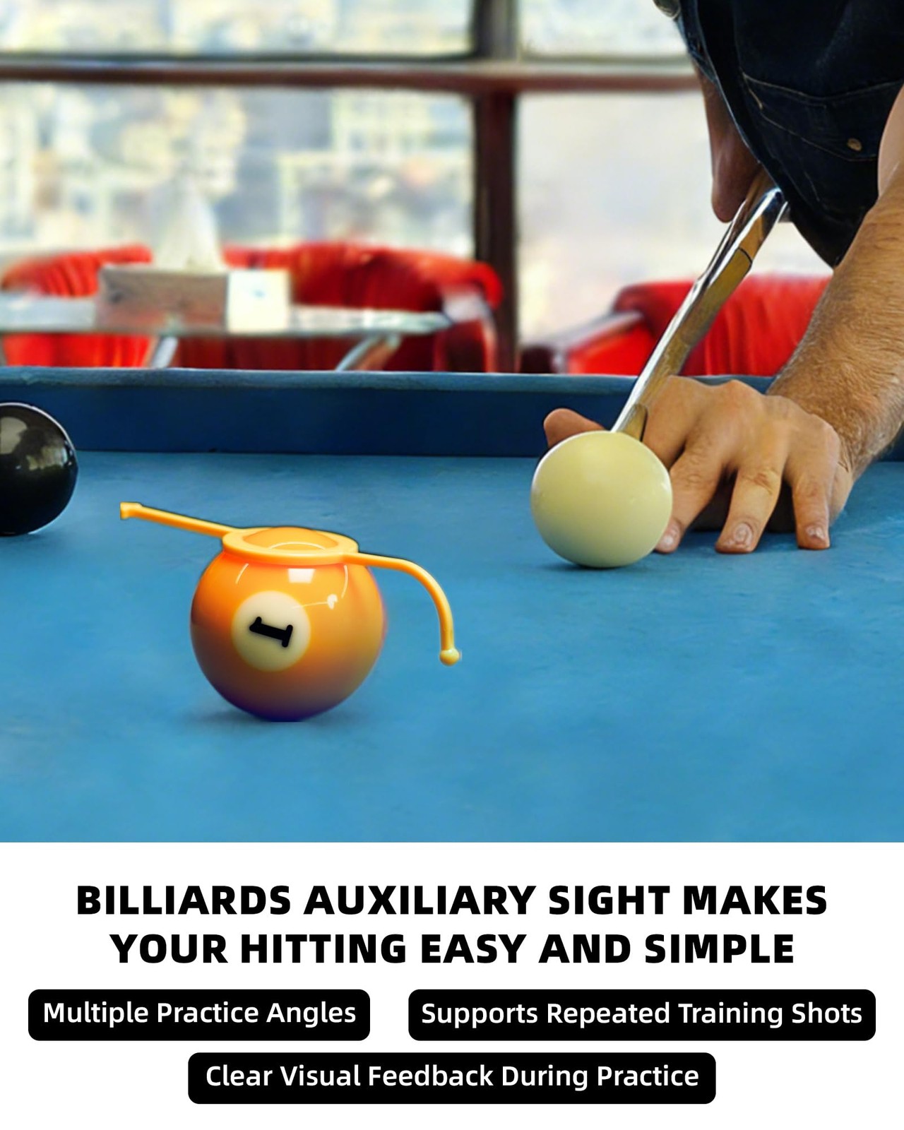 3-Pack Billiards Aiming Trainer for Pool Cue Precision Practice & Skill