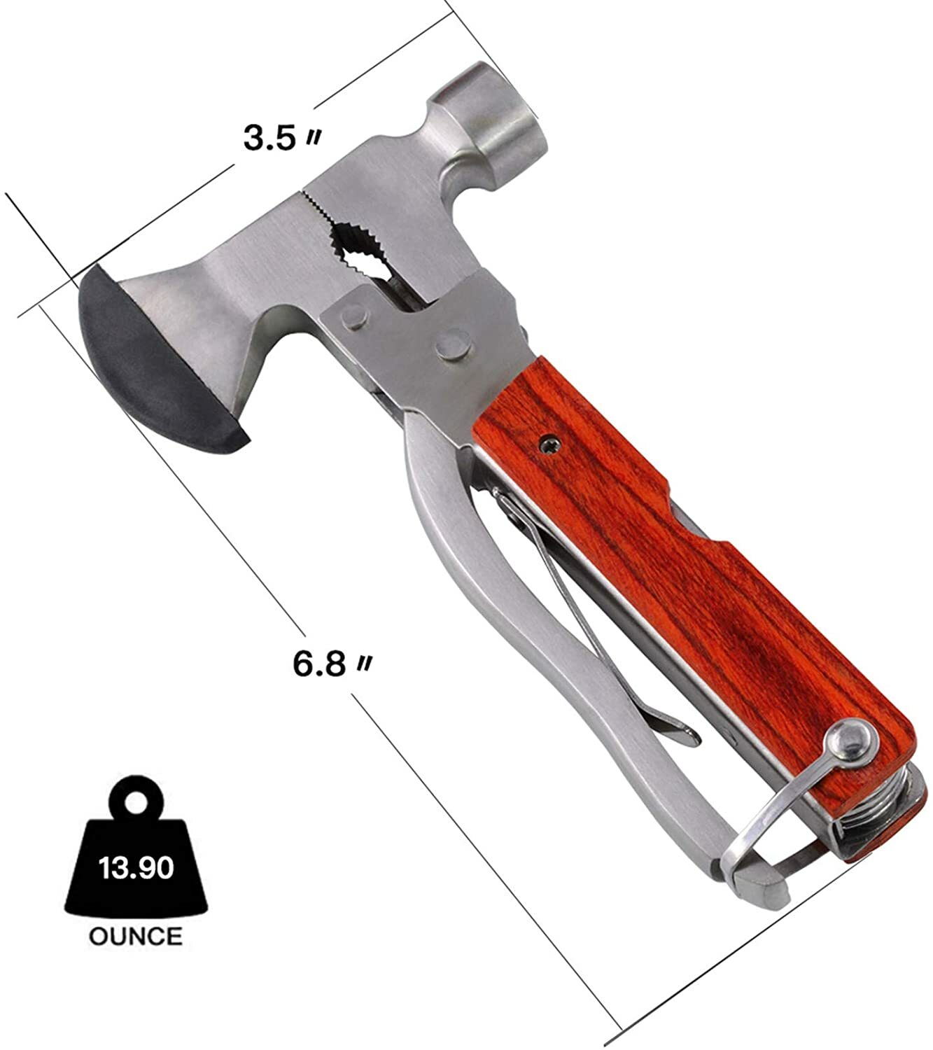 Multi Tools Purpose Camping Emergency Survival Axe Hatchet Hammer Gear Kit Set