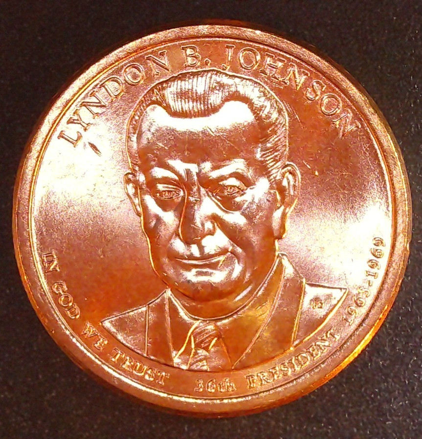 2015-P LYNDON JOHNSON Presidential NIFC $1 Dollar Coin 36th President 63-69 BU a