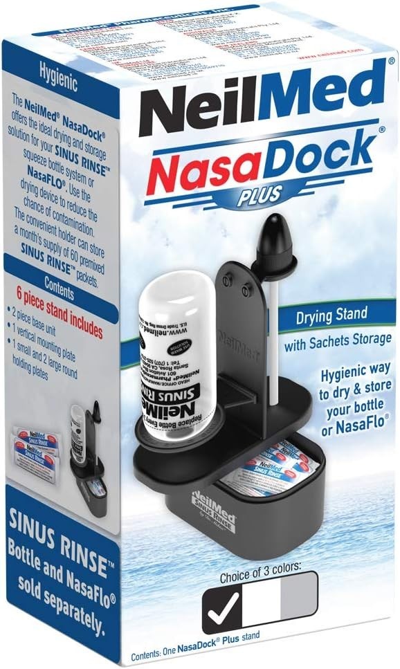 Effortless Assembly NasaDock Plus Stand for Sinus Rinse, Available in Black