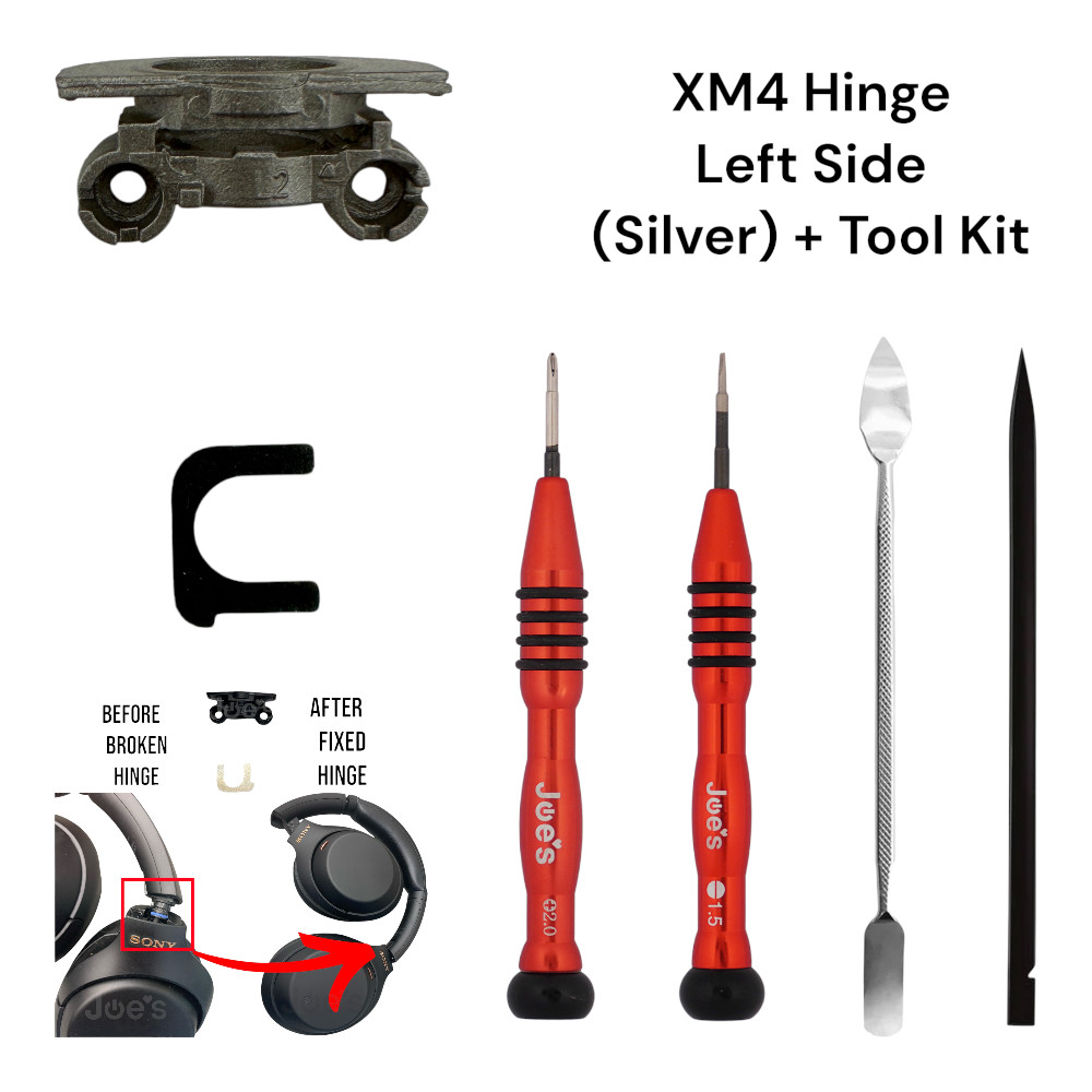 Sony WH-1000XM4 Left Hinge (Silver) + Tool Kit | Improved Design Repair Parts