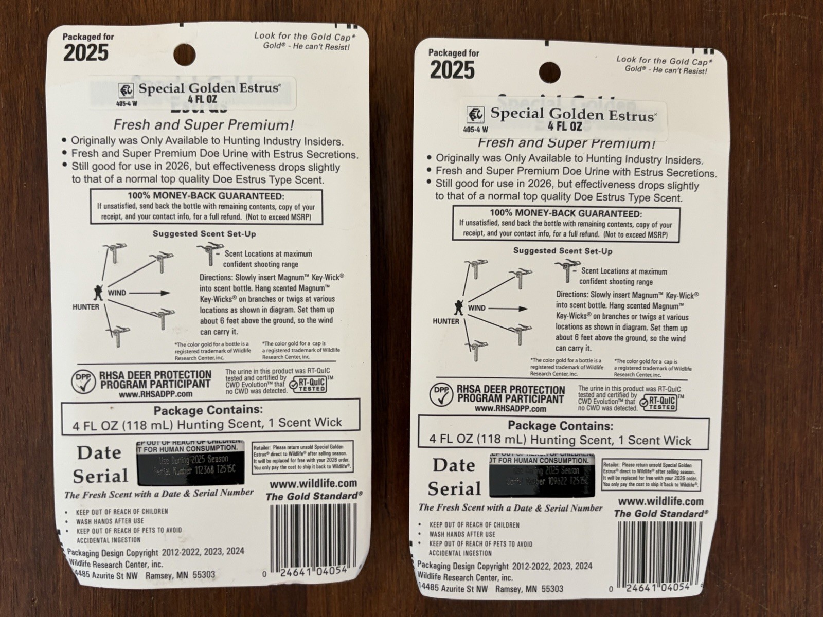 2x Wildlife Research Special Golden Estrus Deer Lure Doe Estrus Scent 4 oz 2025