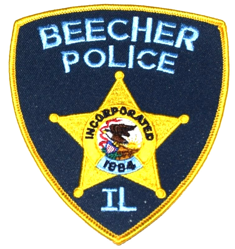 BEECHER ILLINOIS IL Sheriff Police Patch STATE SEAL EAGLE BANNER SUNRISE LG 5”