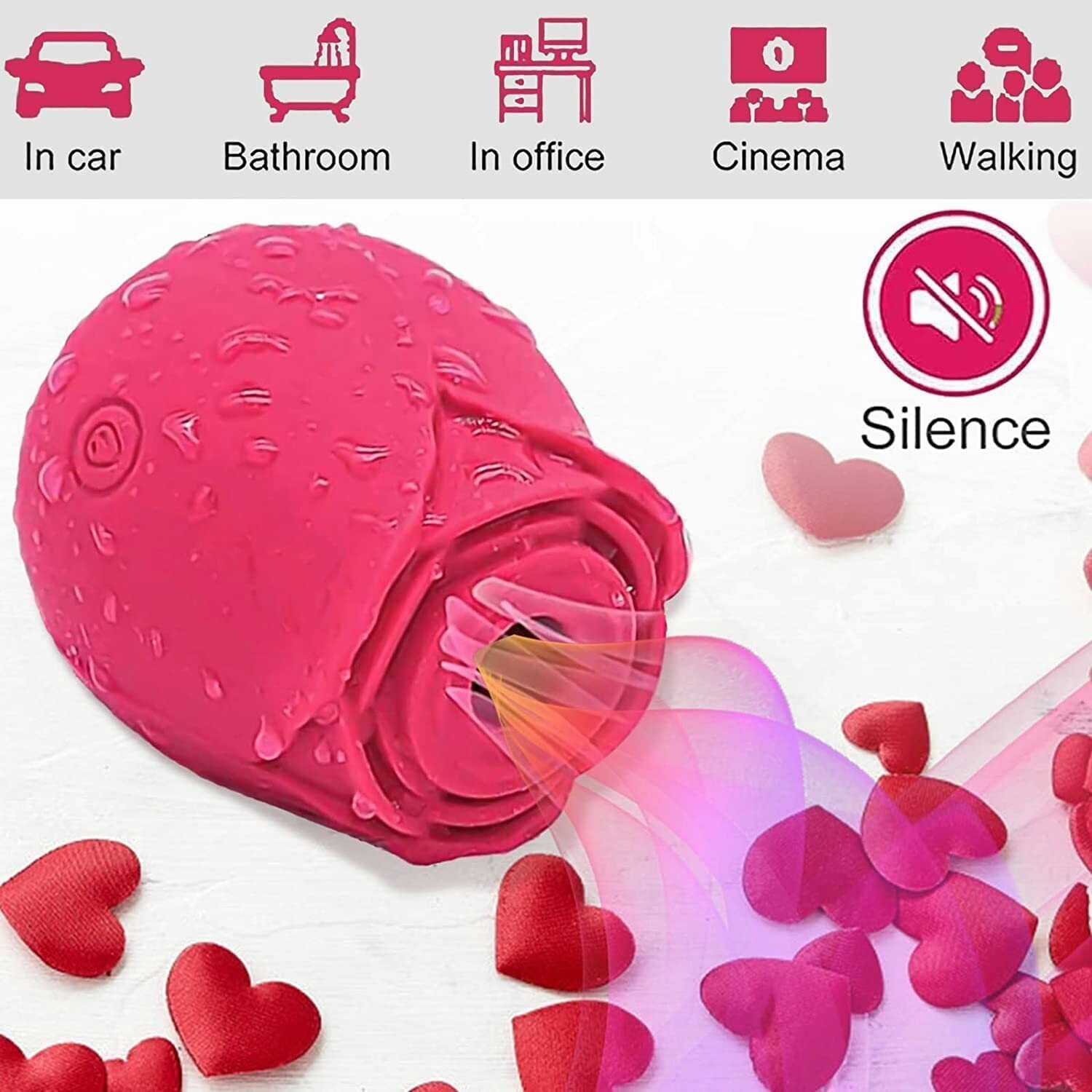 Rose-Glazed 10-Speed Suction Vibrator - Discreet Women's Pleasure Massager Gift