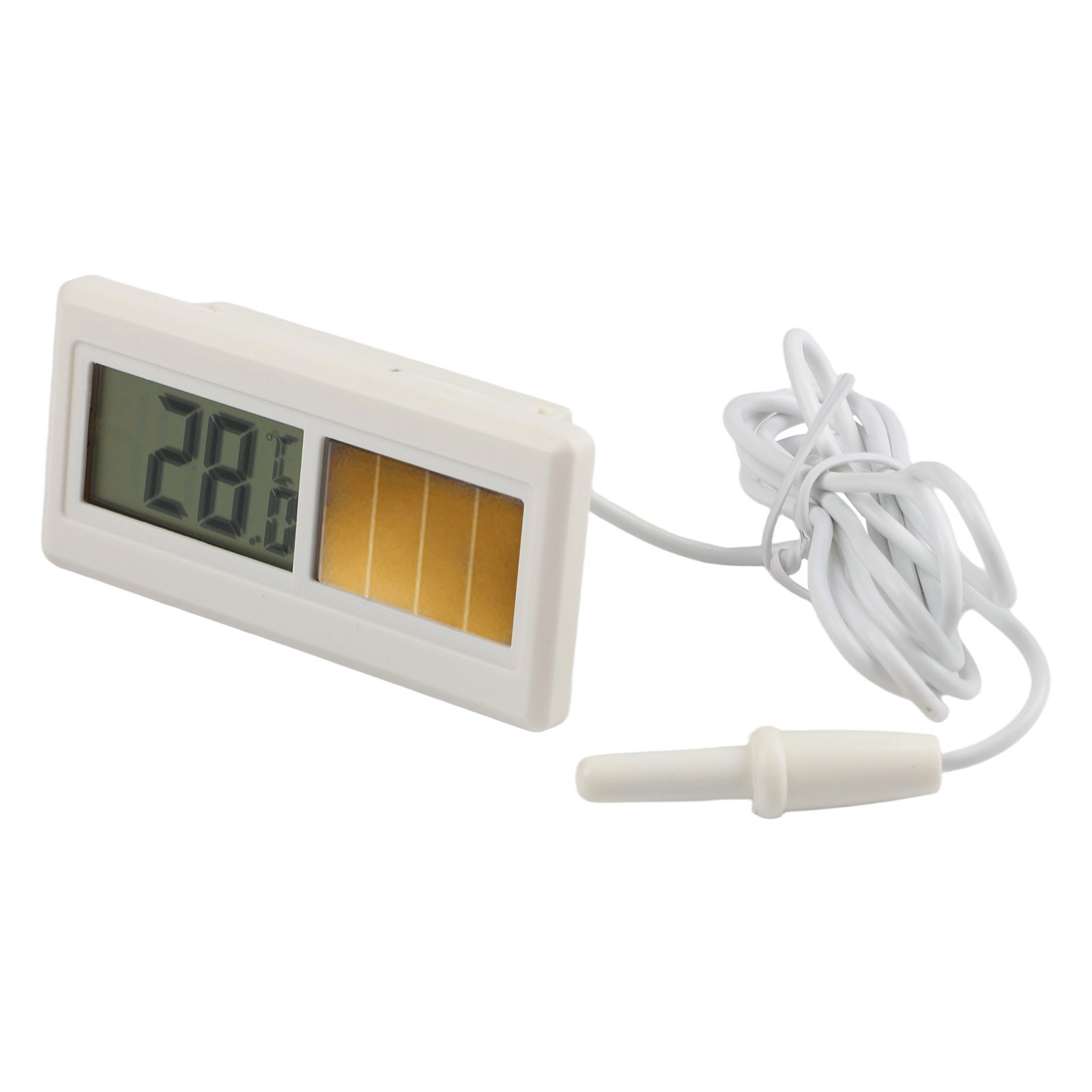 Portable Solar LCD Thermometer Sensor with Waterproof Design and Long Cable