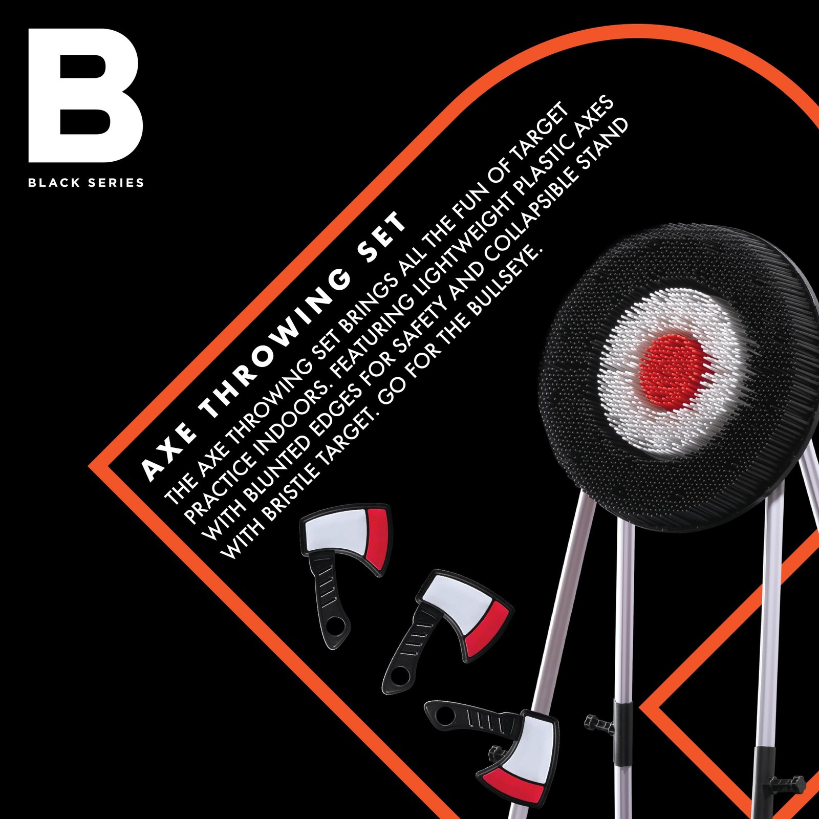 Black Series Axe Throwing Target Set Includes 3 Target Lightweight Plastic