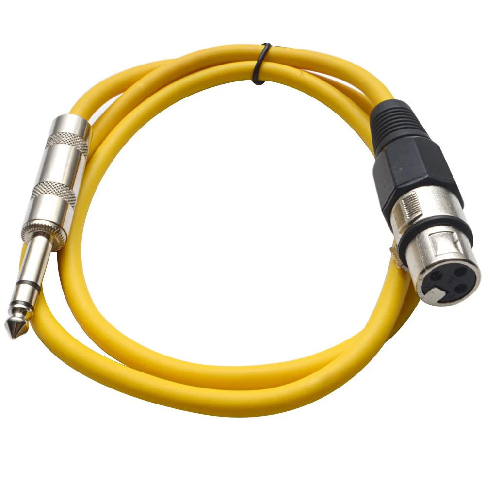 Yellow 2' XLR Female to TRS Patch Cable