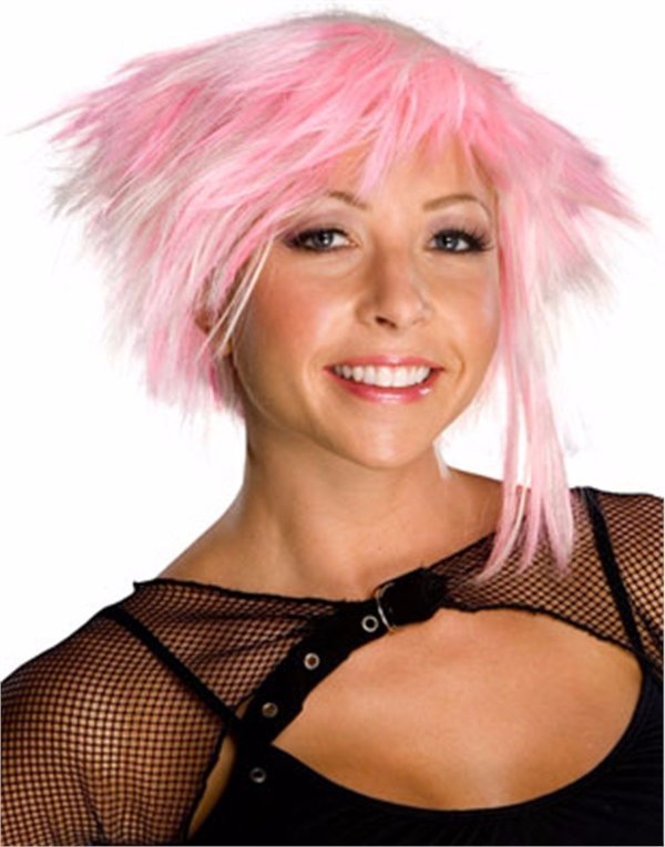 Pink Blonde Pixie Wig Tinkerbell Punk Anime Manga Costume