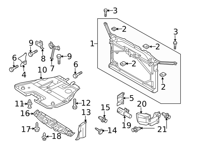 Genuine Mazda Radiator Support Splash Shield Bolt 9072-00-620