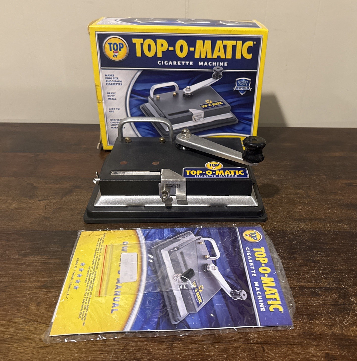 Top-O-Matic Cigarette Heavy Duty Rolling Machine King Size and 100MM w/Box