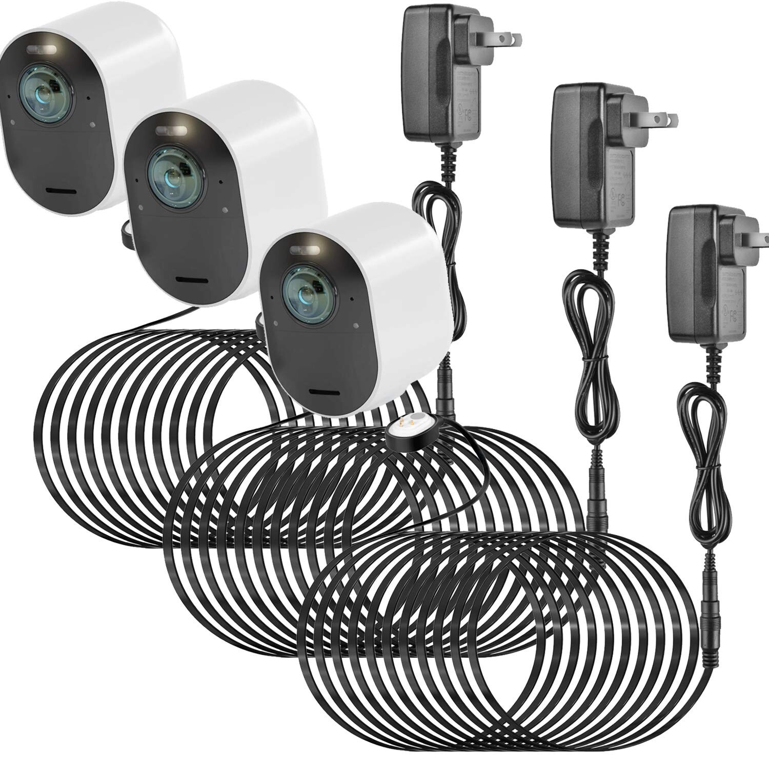 Uogw 3Pack 25FT Outdoor Magnetic Charging Cable for Arlo Pro 4/Arlo Ultra 2/Arlo
