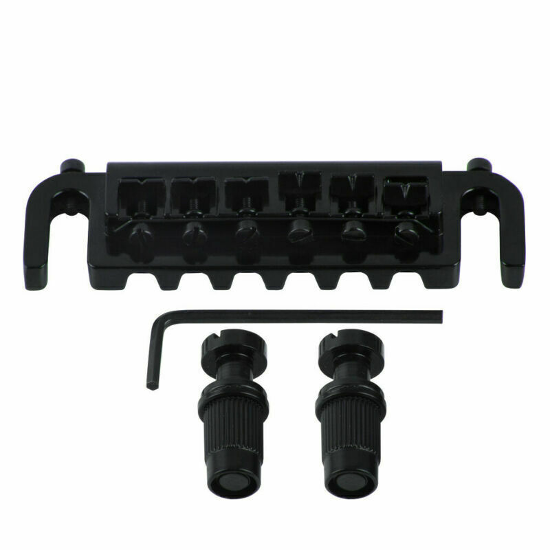 Black Flexible Wraparound Bridge Tailpiece for LP Les Paul SG Solid-Body Guitar