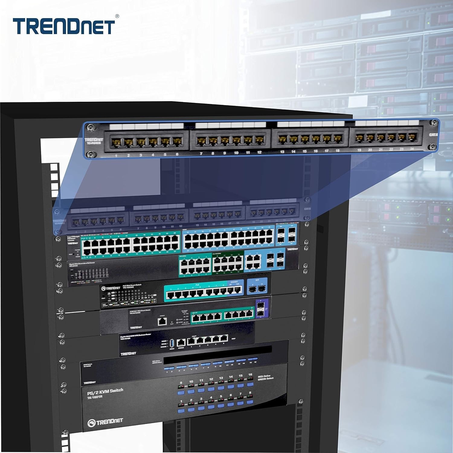 Unshielded 24-Port Patch Panel, ANSI Compliant for Enhanced Network Performance
