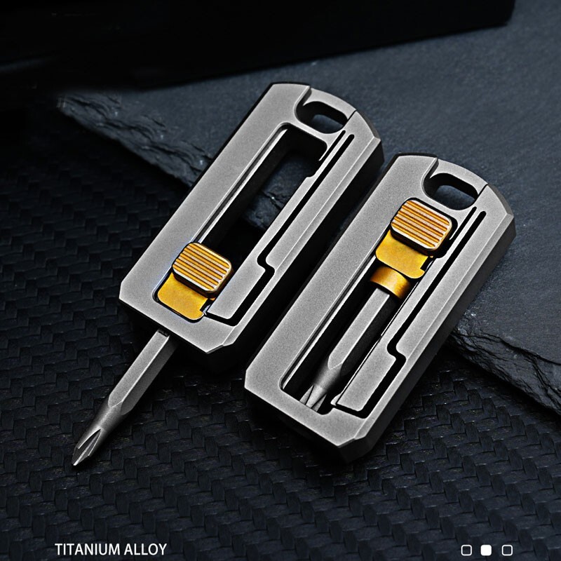 EDC Titanium Alloy Screwdriver Holder Storage Box Dismantling Portable Tools