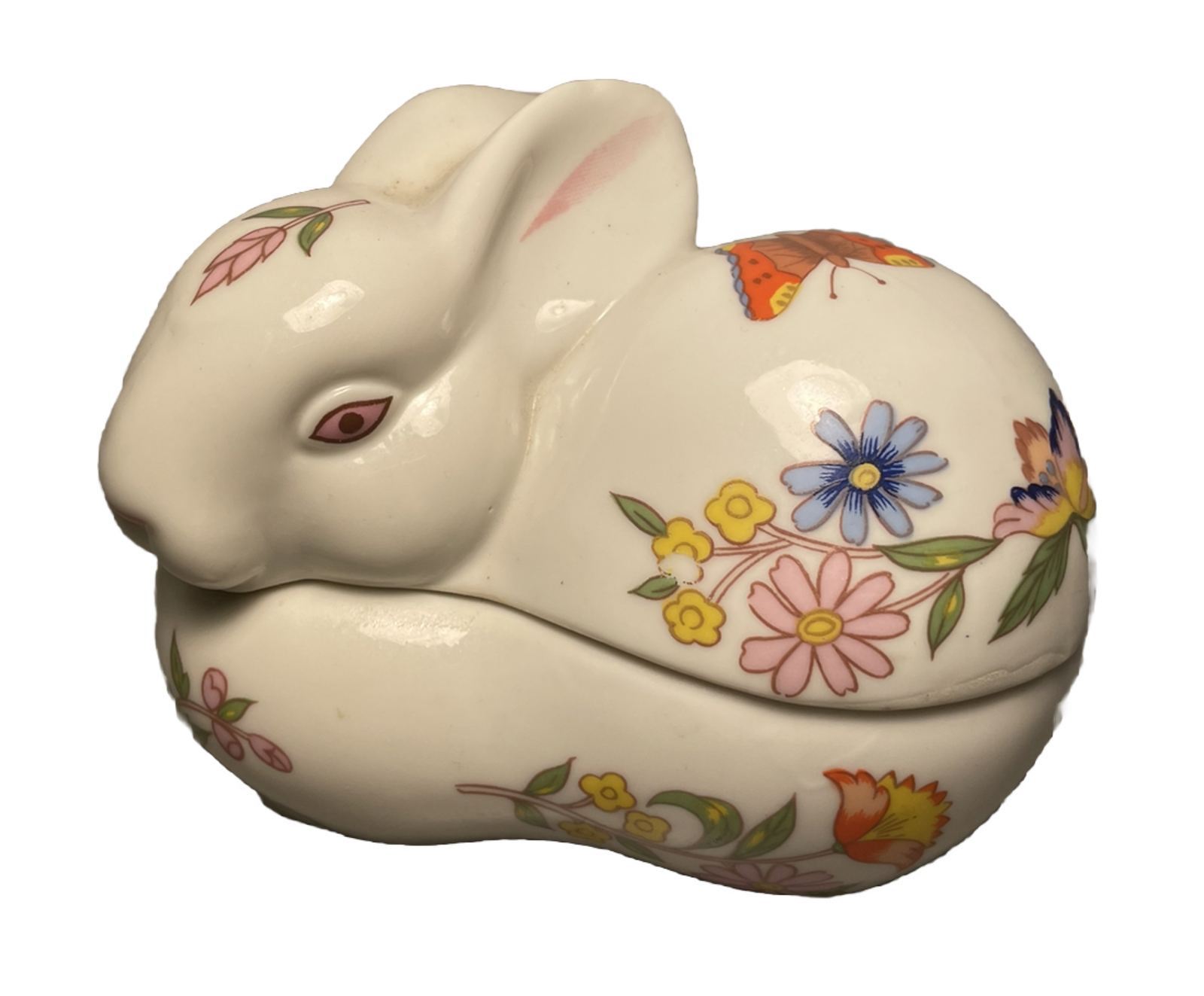 Trinket Box Rabbit Flowers Ceramic Easter Spring