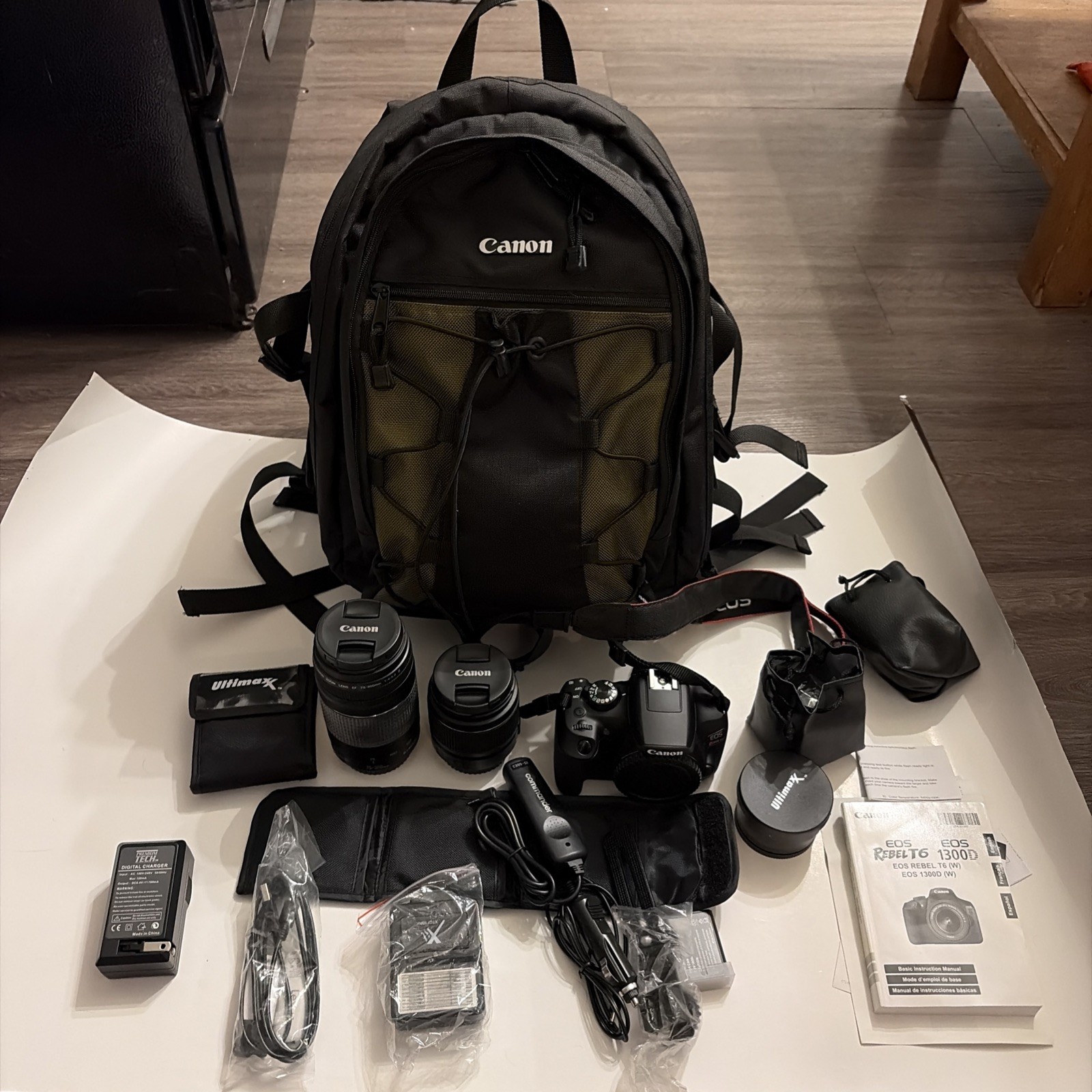 Canon EOS Rebel T6 Camera Bundle w/ 4x Lenses, Bag, Remote & Accessories