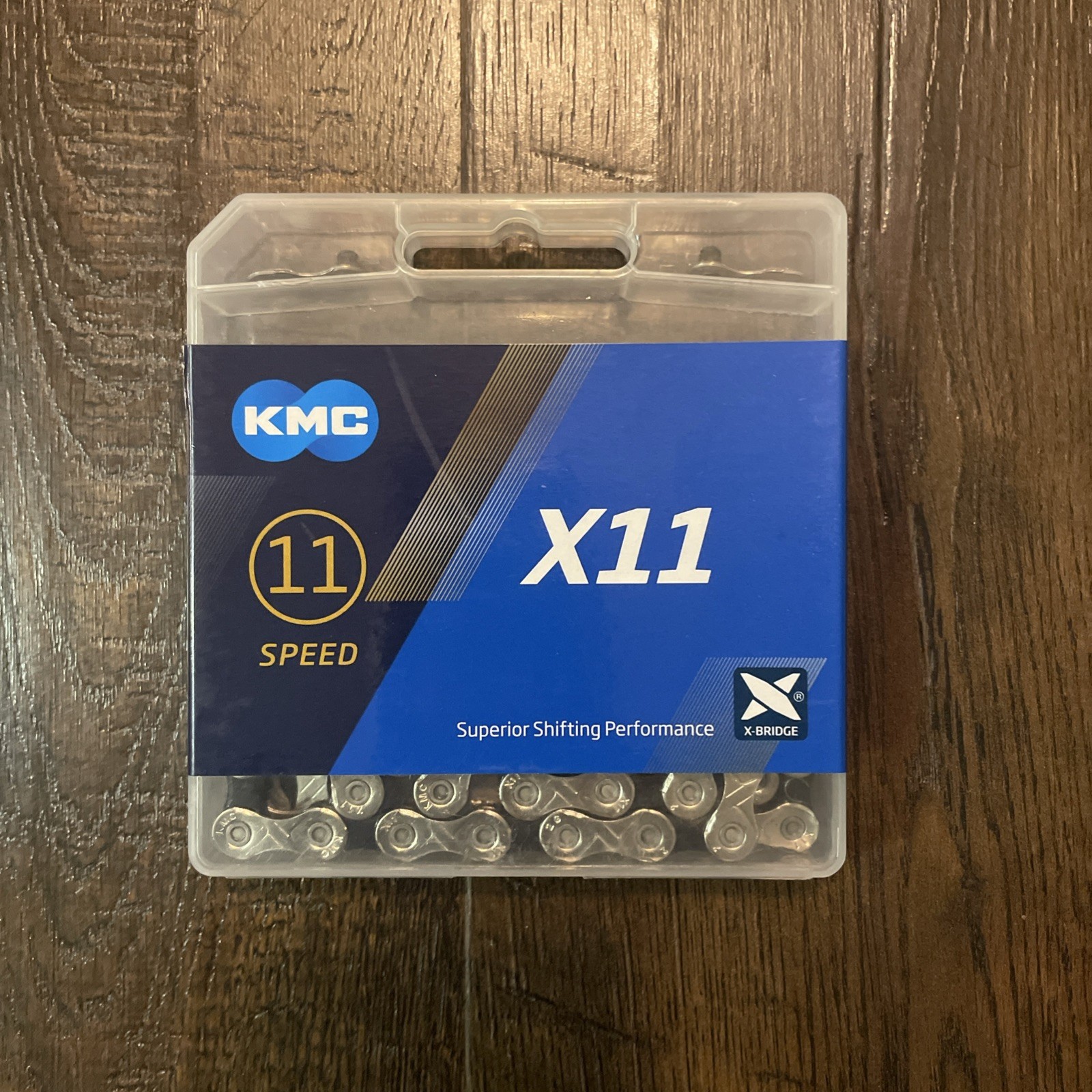 KMC X11 Chain—Silver/Black—114 Links 1/2”x11/128”—FREE SHIPPING