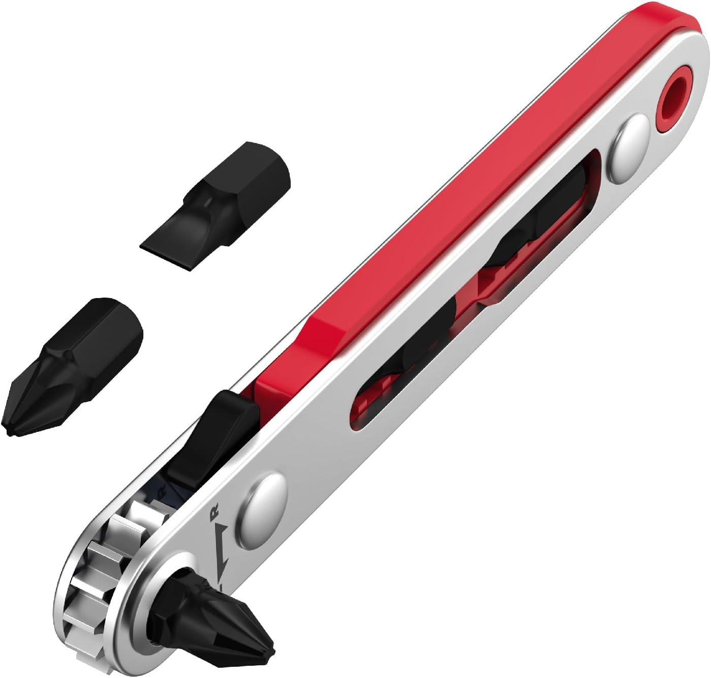 Bates Mini Ratchet Wrench, 1/4" Magnetic 90 Degree Screwdriver, Low Profile Rig