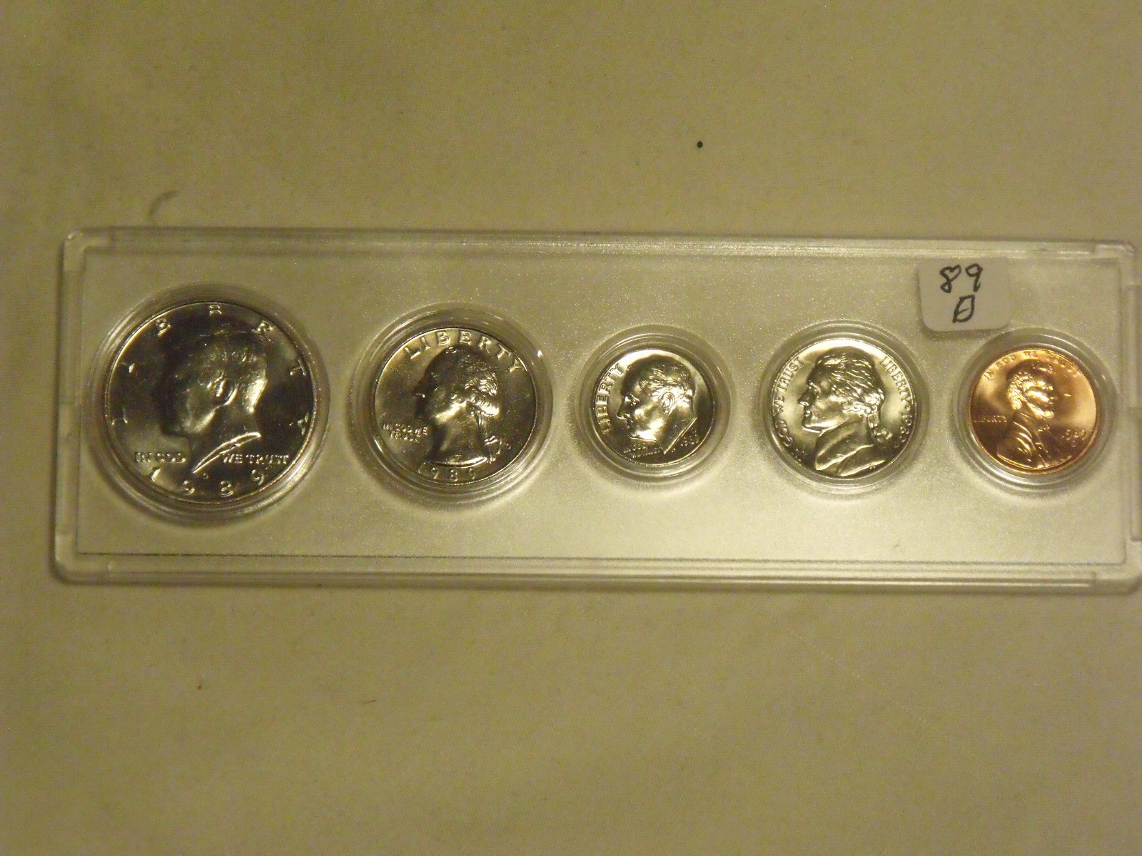 1989-D Birth Year Set (5 coin) Choice BU in hard plastic holder
