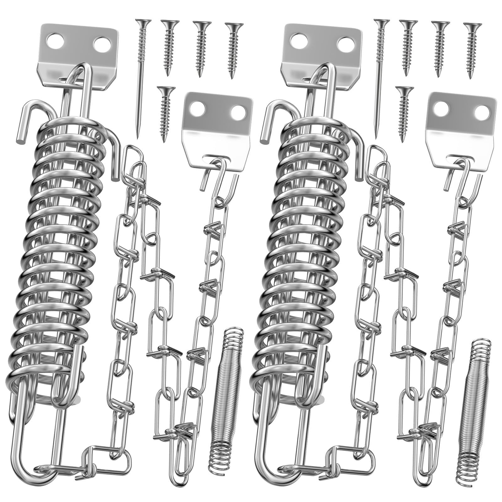 Storm Door Chain Spring 2 Pack Prevent Storm Damage, Screen Door or Door Clos...