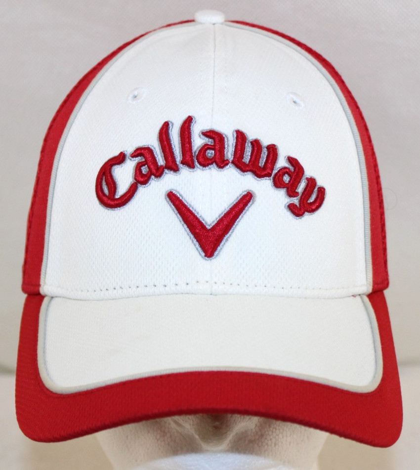 Callaway Adult One Size Adjustable Strap Red White Golf Hat