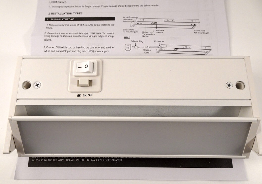Parmida 8" Dimmable LED Under Cabinet Light With Adjustable Lens Angle, NEW