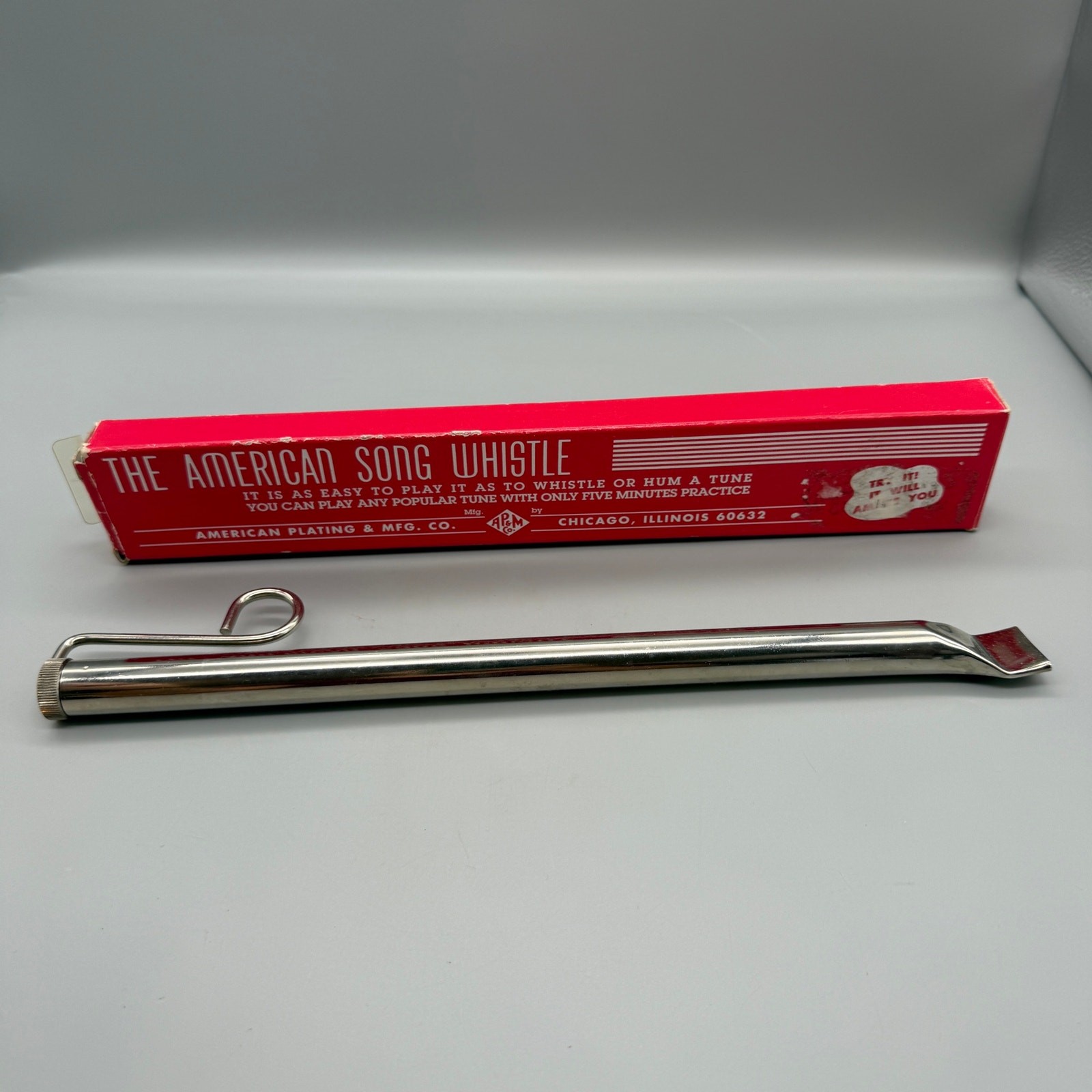 The American Song Whistle American Plating Nickel Plated Slide Song Whistle