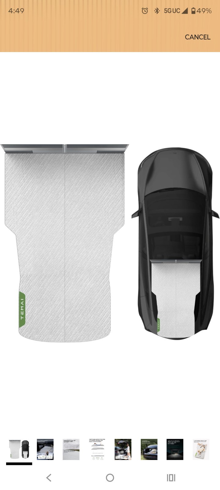 Tesla Model 3 Camping Mattress | Foldable Memory Foam Car Bed, Custom-Fit for...