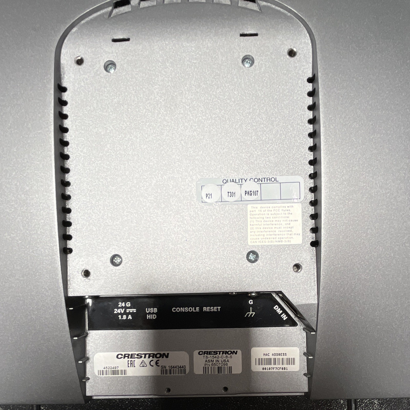 Crestron TS-1542-C-B-S Video Conferencing Touch Screen Panel USB HID 6507098