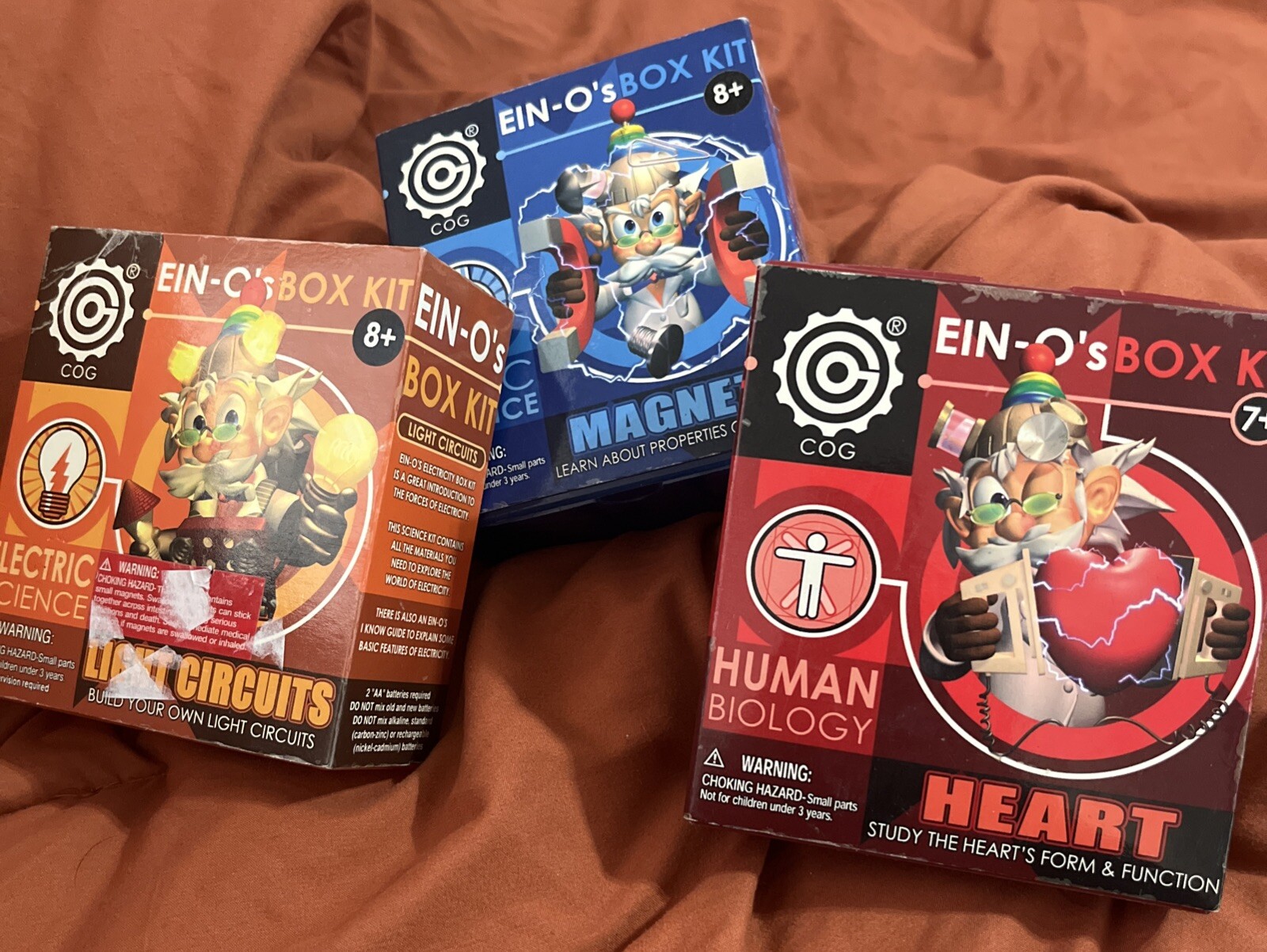 Ein-o’s Science Kits Lot Of Three Heart, Magnets, Light Circuits