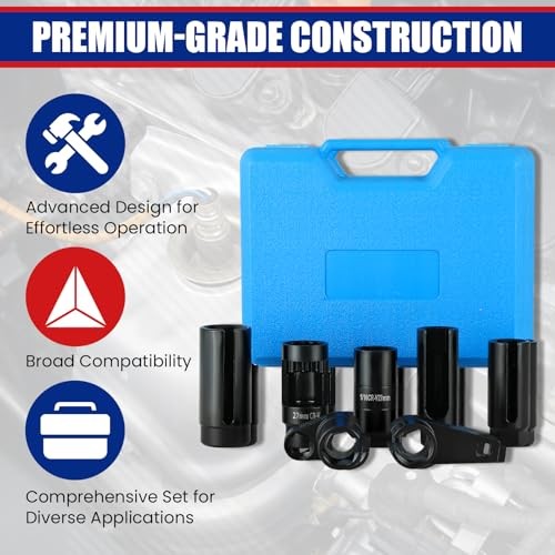 7PCS Oxygen Sensor Socket, Universal O2 Sensor Removal & Installation Blue