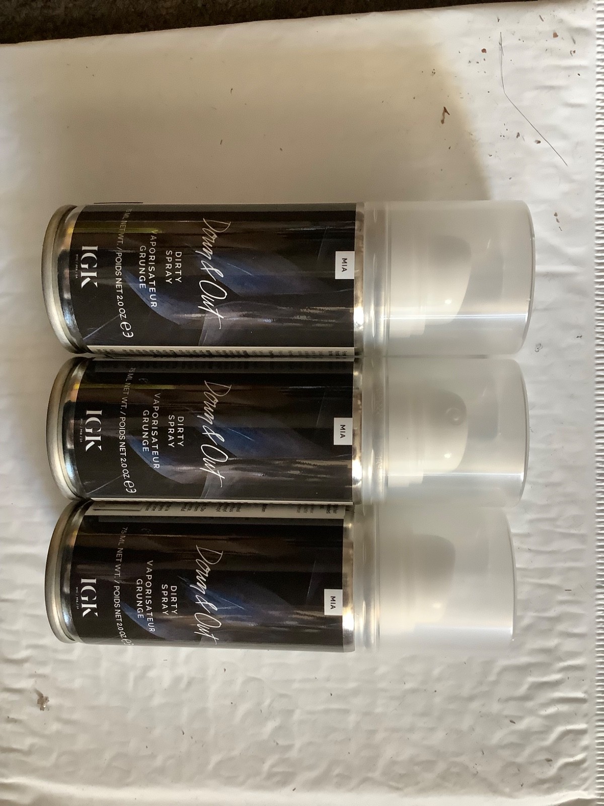 3 x IGK - Down & Out Dirty Spray - Hair Texturizing - 2 oz - Travel Size - NEW