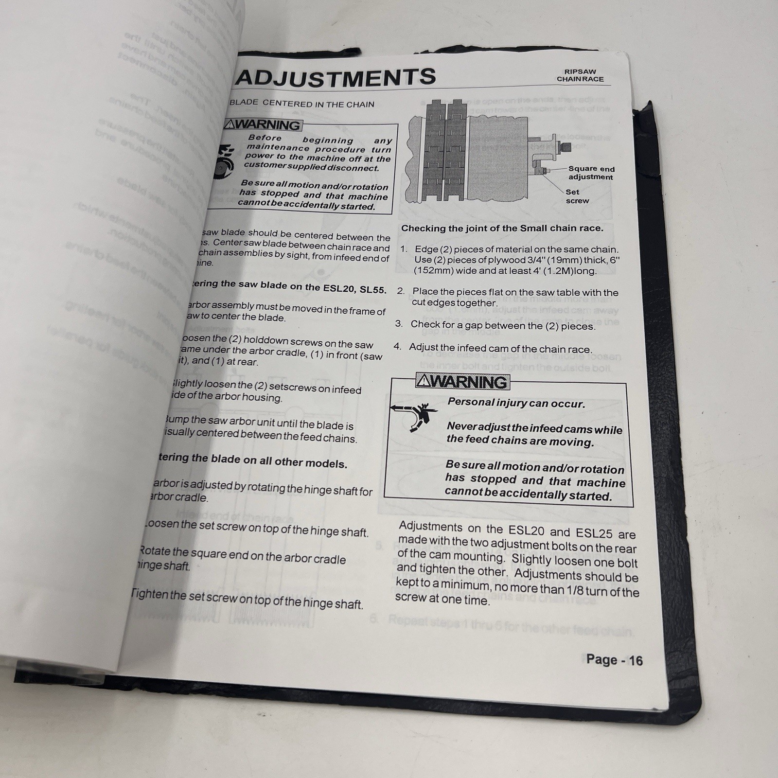 DIEHL Feed Chain & Chain Race Maintenance Installation Operating Manual