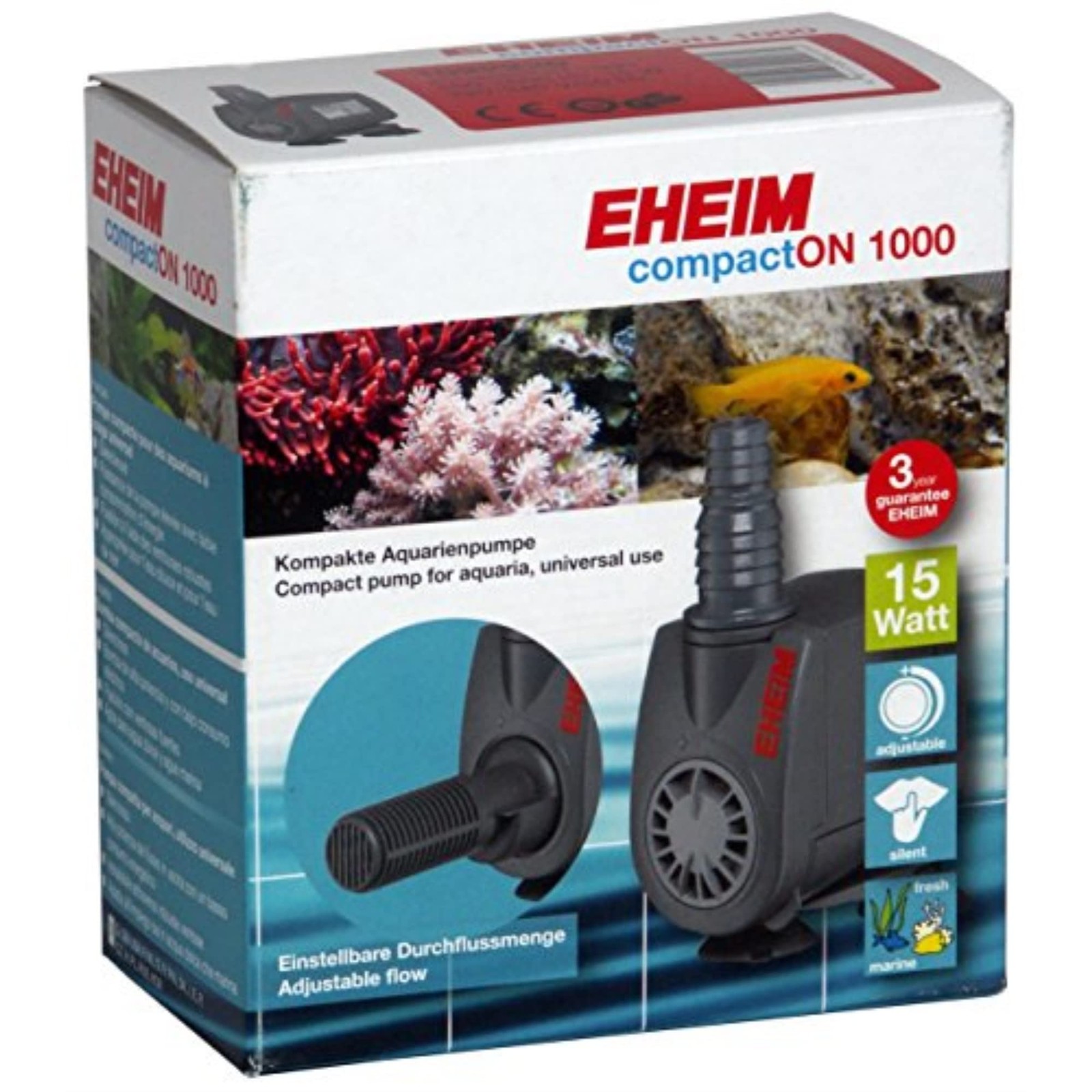 Eheim CompactON 1000 Aquarium Pump Adjustable 264 GPH Submersible Internal/Exter