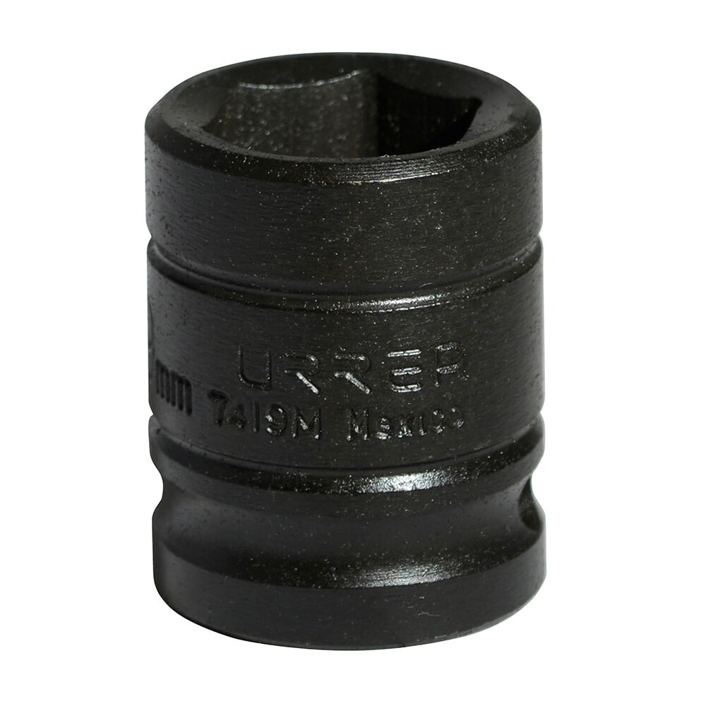 URREA 7419M 1/2" Drive Black Standard Impact Socket 6 Point 19 mm